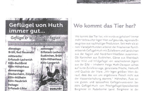 Presseartikel Geflügel Helga Huth Davepon Erftstadt